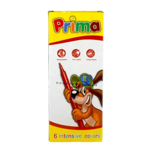 علبة قلم فلوماستر 6 لون بريما اصفر