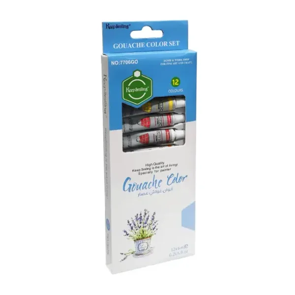 الوان جواش انابيب  12لون 6 ملى 7706 كيب اسمايلنج