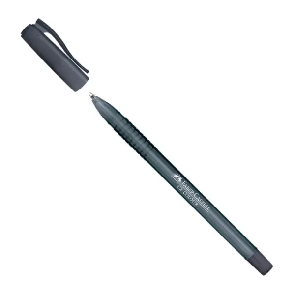 قلم جاف فبركاسل شفاف بغطاء 1.0 CX COLOR أسود
