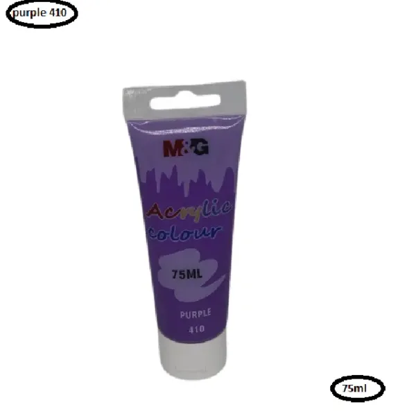 انبوبة الوان اكريليك 75 مل mg بربل  رقم 410 موديل 6598
