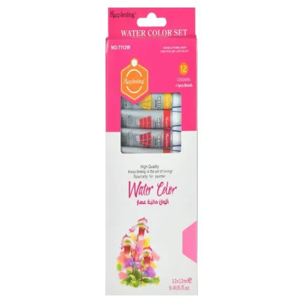 طقم الوان مياه انابيب 12 لون 12 ملى كيب سمالينج 7112W