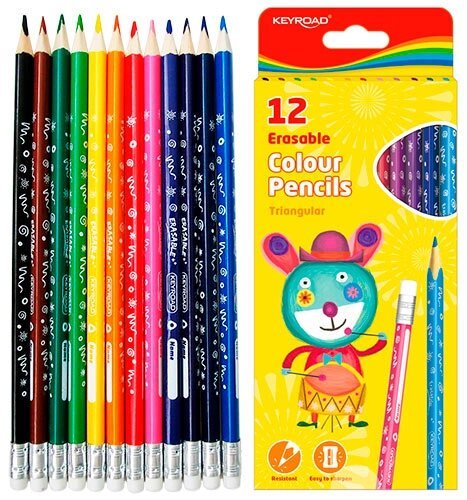 الوان خشب كى رود 12لون مثلث طبى باستيكة وليبل موديل KR971453