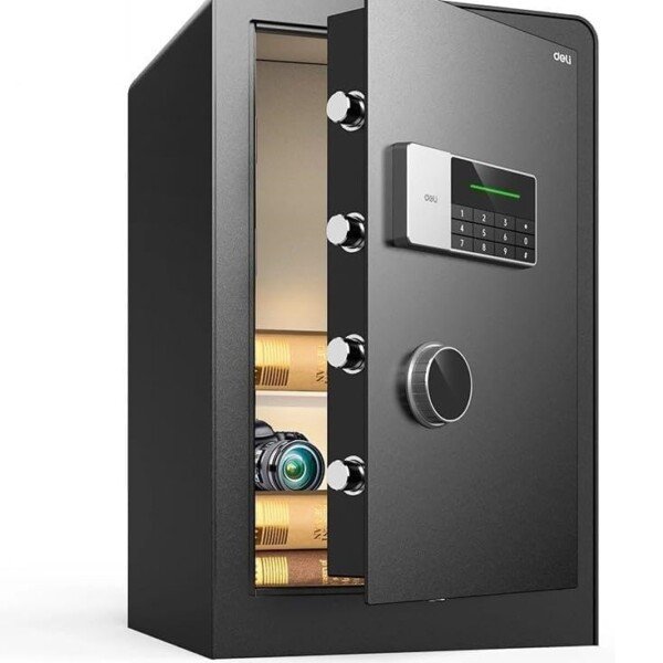 خزنة ديجيتال ديلي موديل T552Deli ET552 Fingerprint Password Digital Safe Box, 600 mm x 380 mm x 360 mm Size, Black