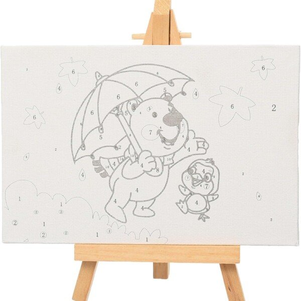 كانفس رسومات اطفال مع الوان + استاند مقاس 20*25
