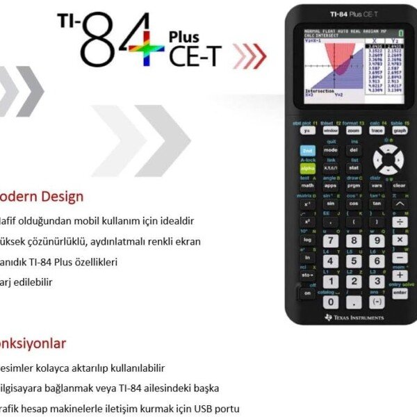الة حاسبةTexas Instruments TI-84 PLUS CE Graphing Calculator, Black (Frustration-Free Packaging) (84PLCE/PWB/2L1/A)