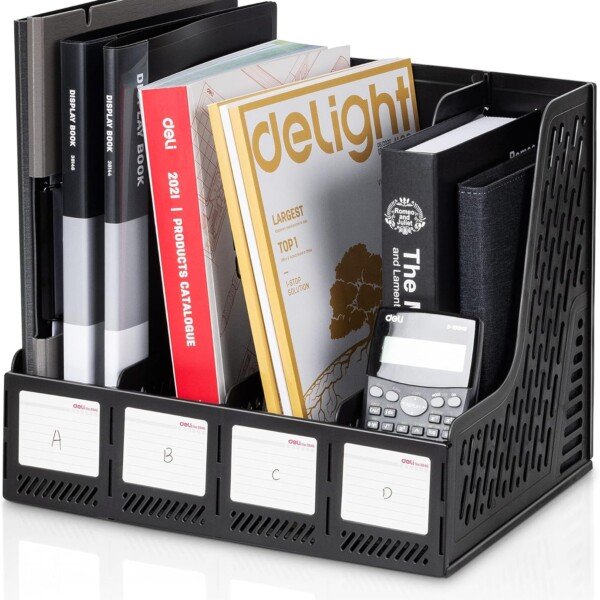 فايل مجازين بلاستيك 4 دور  Deli Magazine File Holder, Desk Organizer File