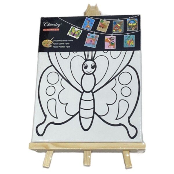 كانفس رسومات اطفال مع الوان + استاند مقاس 25*30