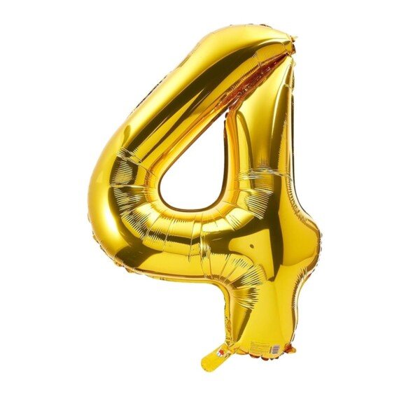 بالون هيليوم امريكي 34 انش علي شكل ارقام رقم (4)